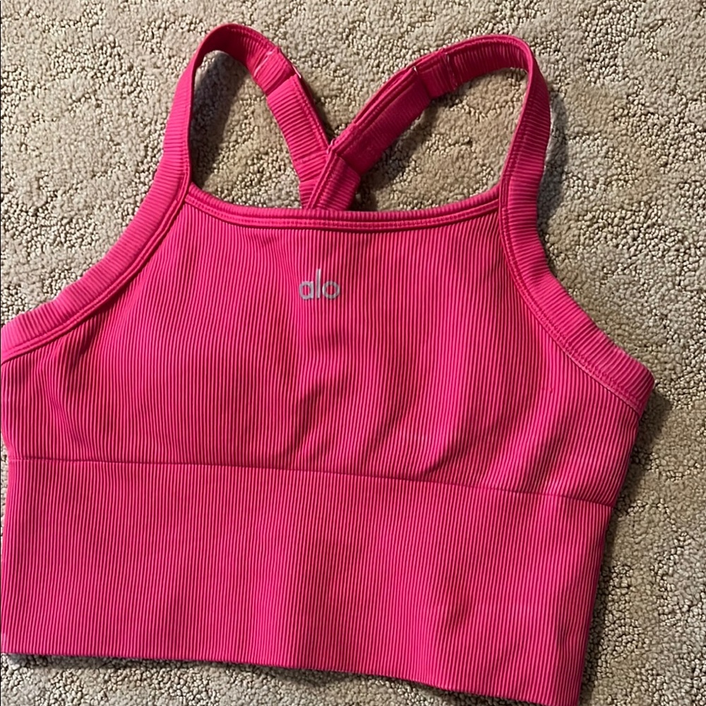 Pink Alo Yoga Sports Bra worn 1x!  Perfect condition.